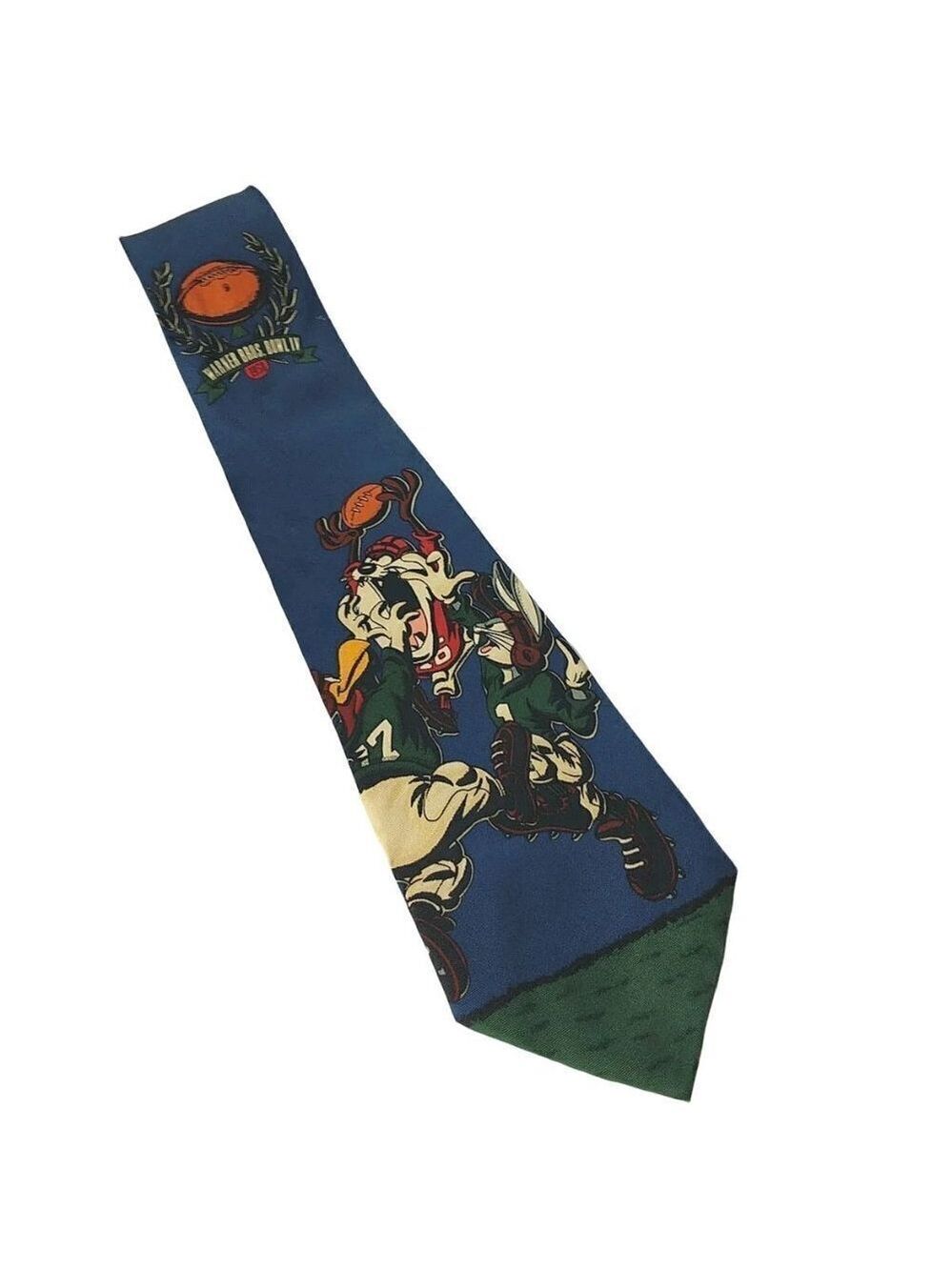1998 Warner Brothers Football Taz Bugs Bunny Silk Necktie